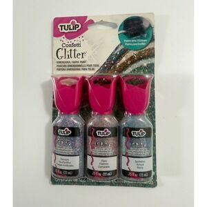 Tulip Confetti Glitter Dimensional Fabric Paint ~ 3 Pack